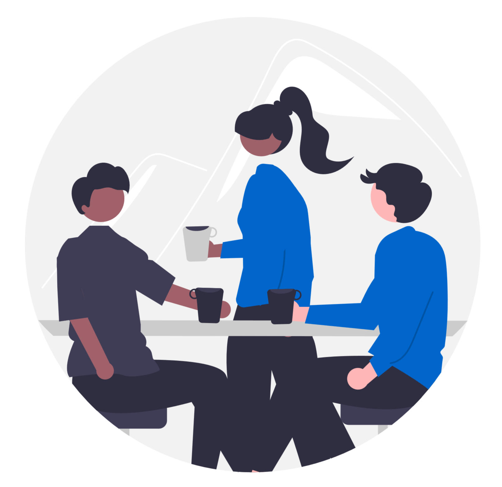 Illustration of researcher analysing data and presenting results, symbolising Clarifi’s content-translation expertise.